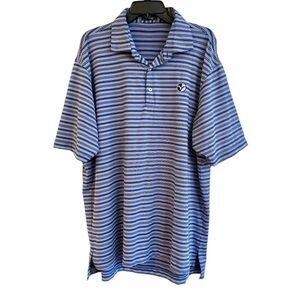 TURTLESON, POLO SHIRT. SHORT SLEEVE, 3 BUTTON, STRIPE, POLO SHIRT. SIZE XL